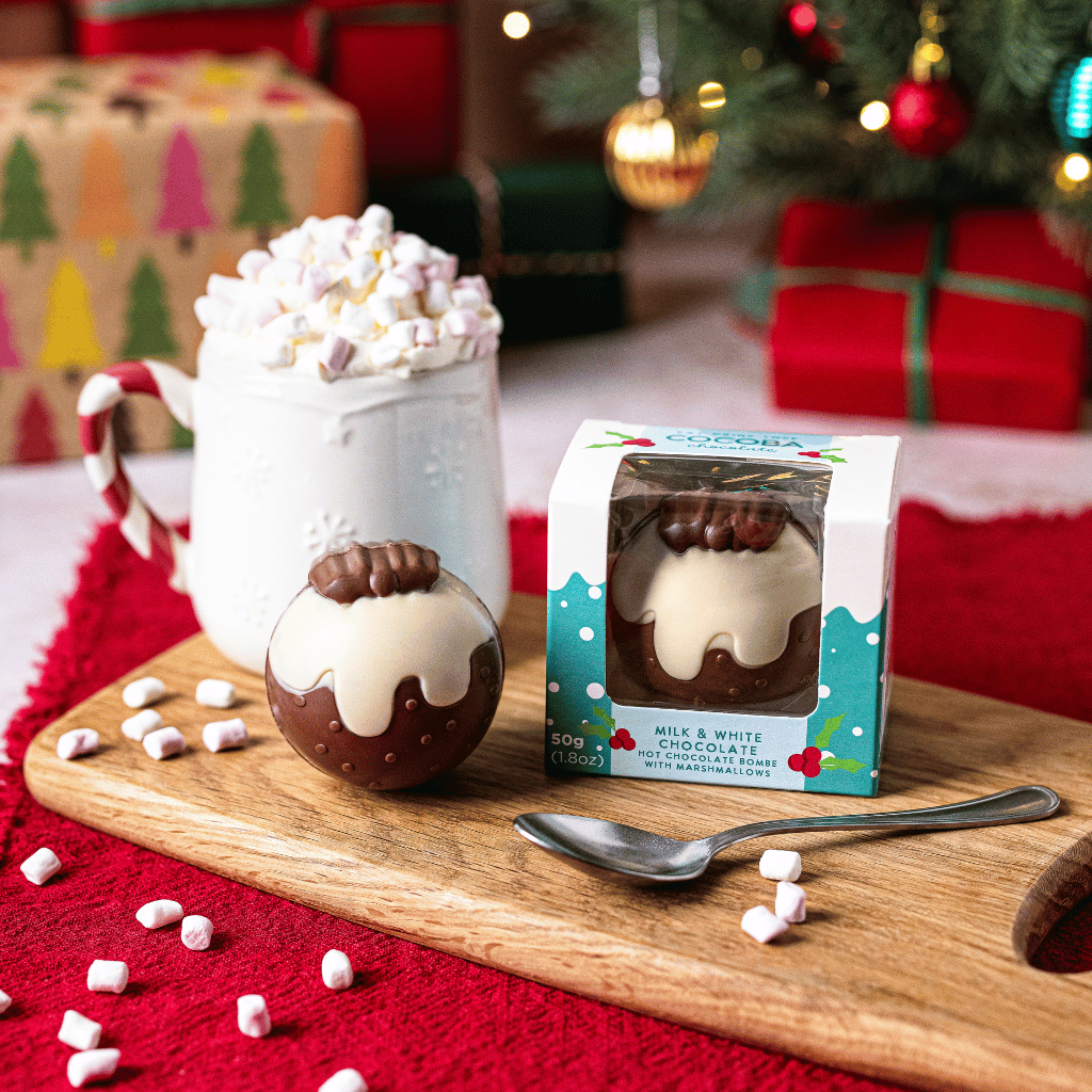 Christmas Pudding Hot Chocolate Bombe ( Single )