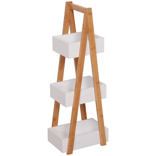 Bathroom A-Shape Rack, 3-Tier-Bamboo