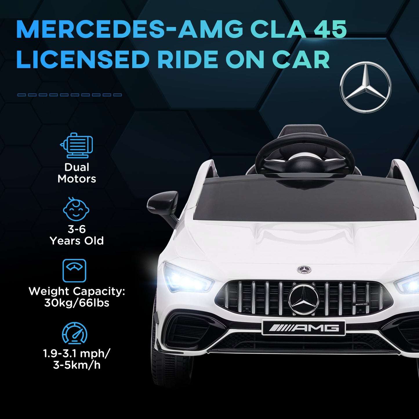 Mercedes-AMG CLA 45 Licensed 12V Kids Electric Car Ride on Car w/ Remote