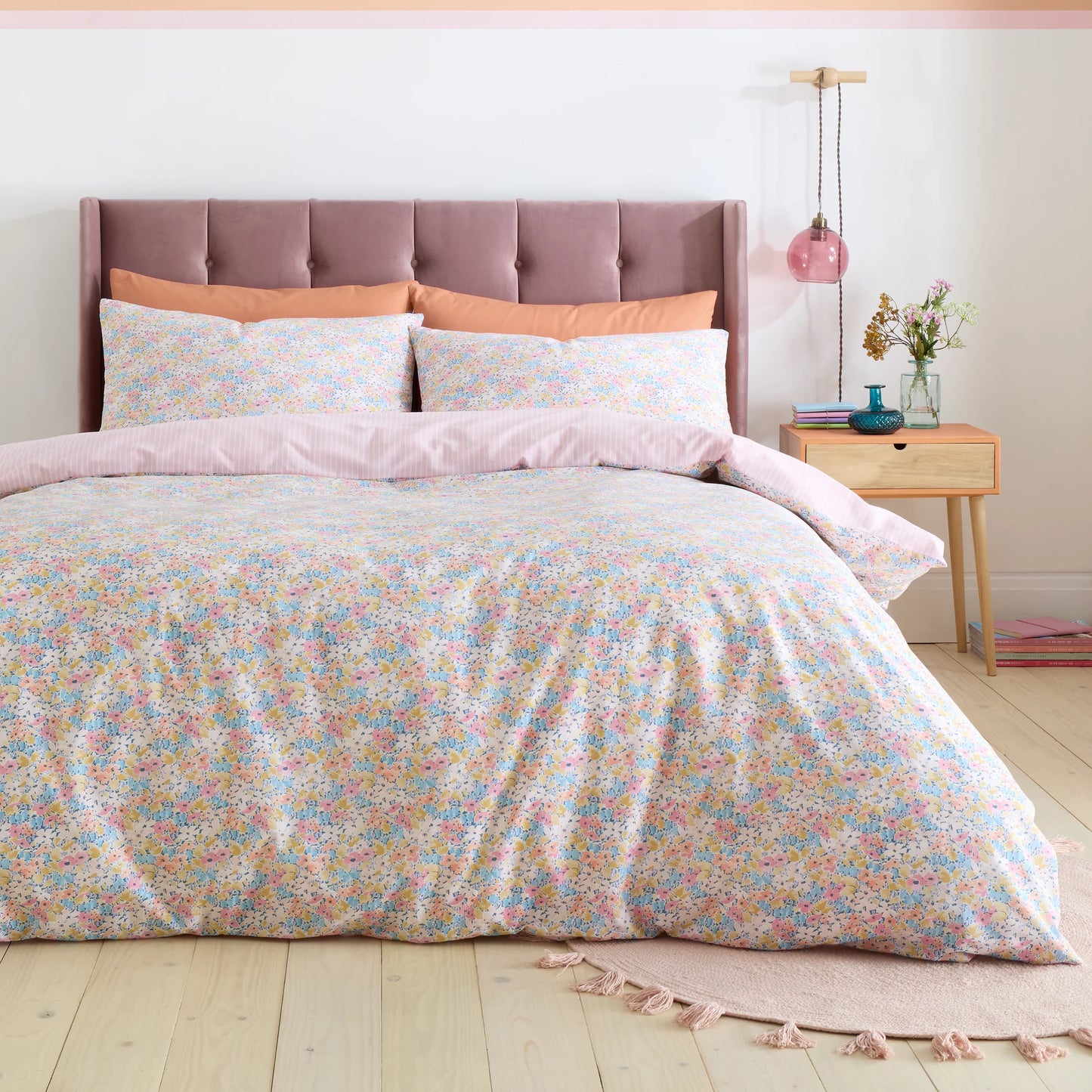 Darcy Floral Reversible Duvet Cover Set by Catherine Lansfield