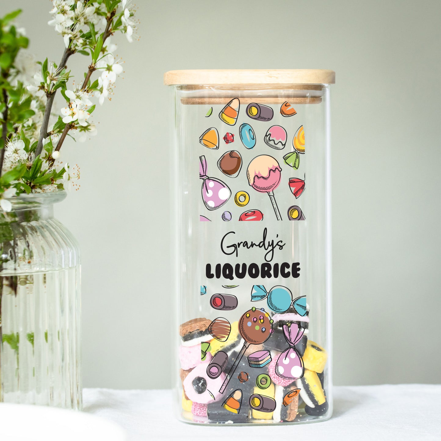 Personalised Glass Liquorice Sweets Jar