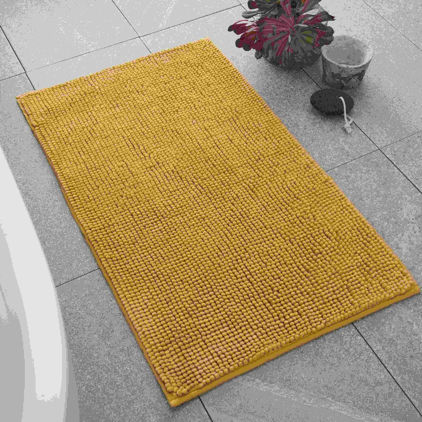 Bobble Textured Bath Mat Ochre