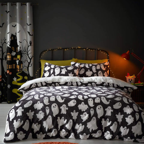 Fleece Spooky Ghosts Halloween Duvet Cover Set