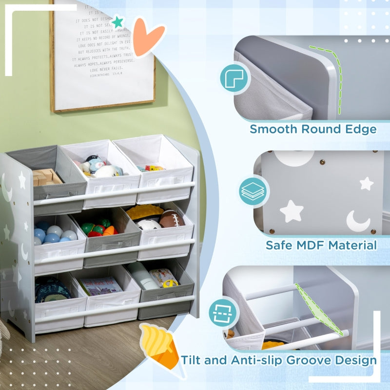 Kids Storage Rack, with Nine Removable Baskets