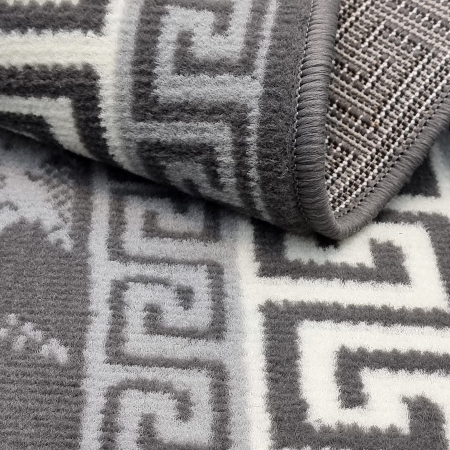 Grey Border Marble Effect Rug Large Soft Oriental Carpet