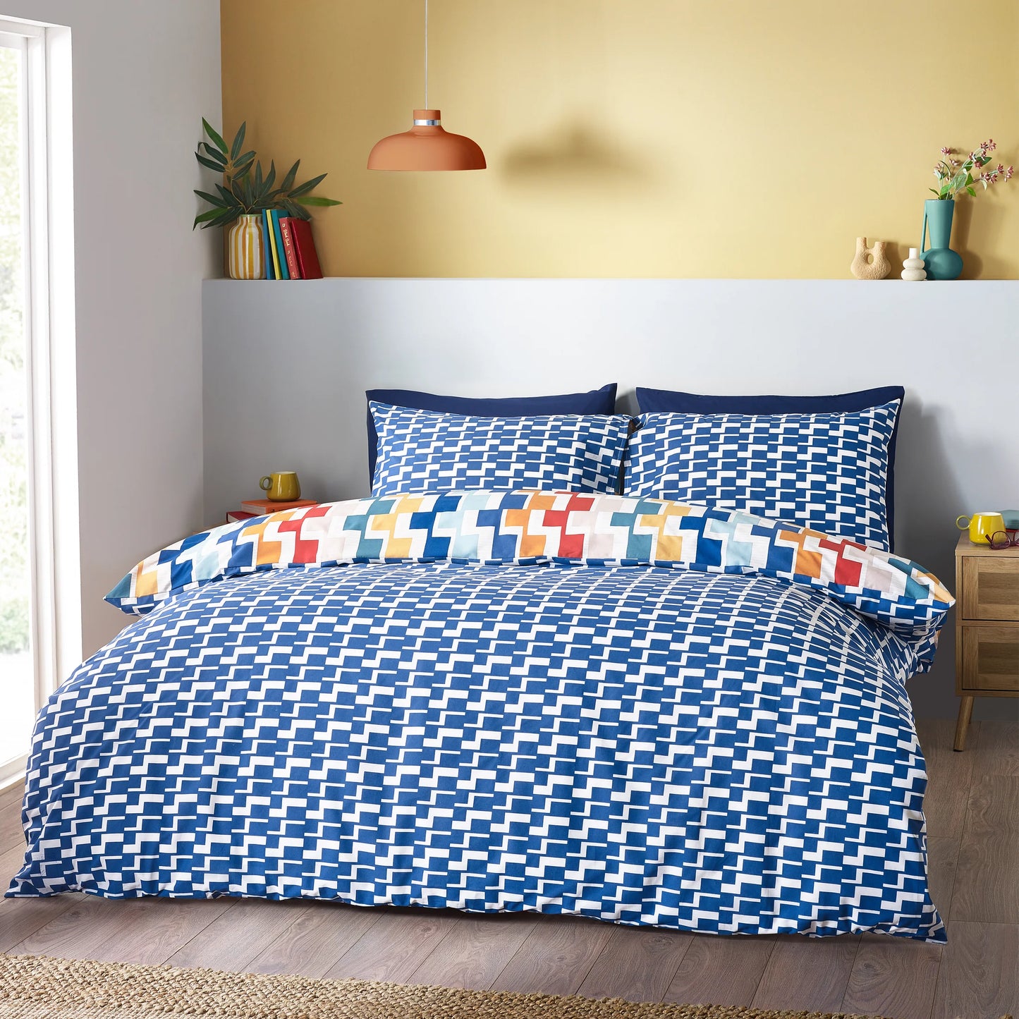 Bryson Geo Reversible Duvet Cover Set by Catherine Lansfield