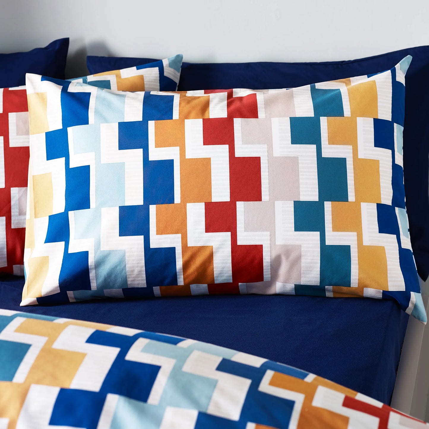 Bryson Geo Reversible Duvet Cover Set by Catherine Lansfield