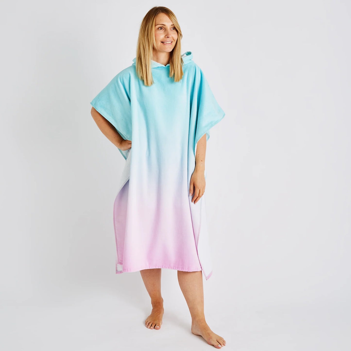 Ombre Hooded Towel Poncho