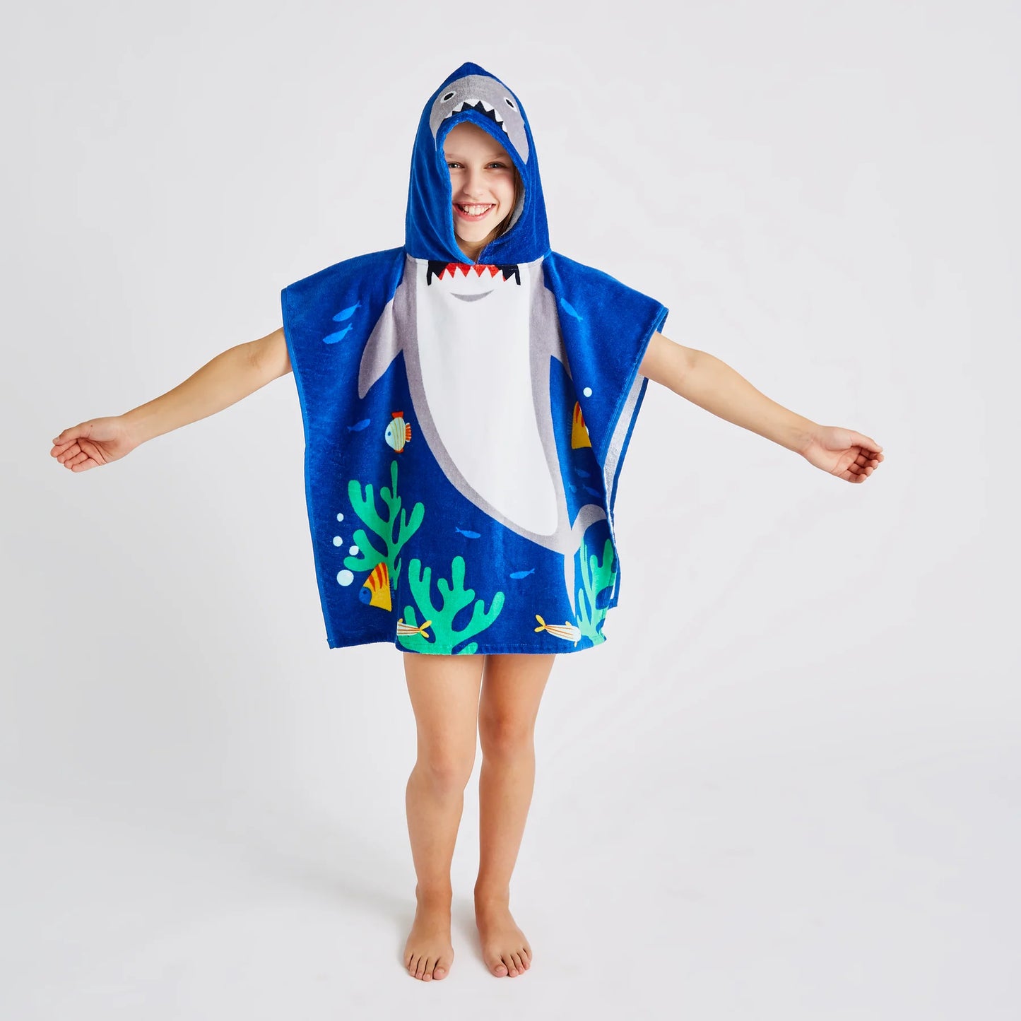 Shark Hooded Towel Poncho