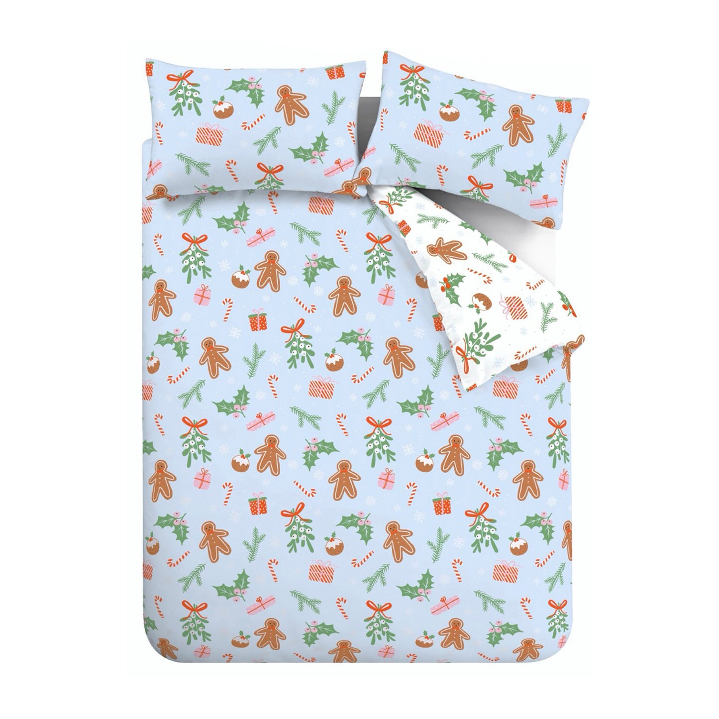 Christmas Gingerbread Soft Microfibre Reversible Duvet Cover Set