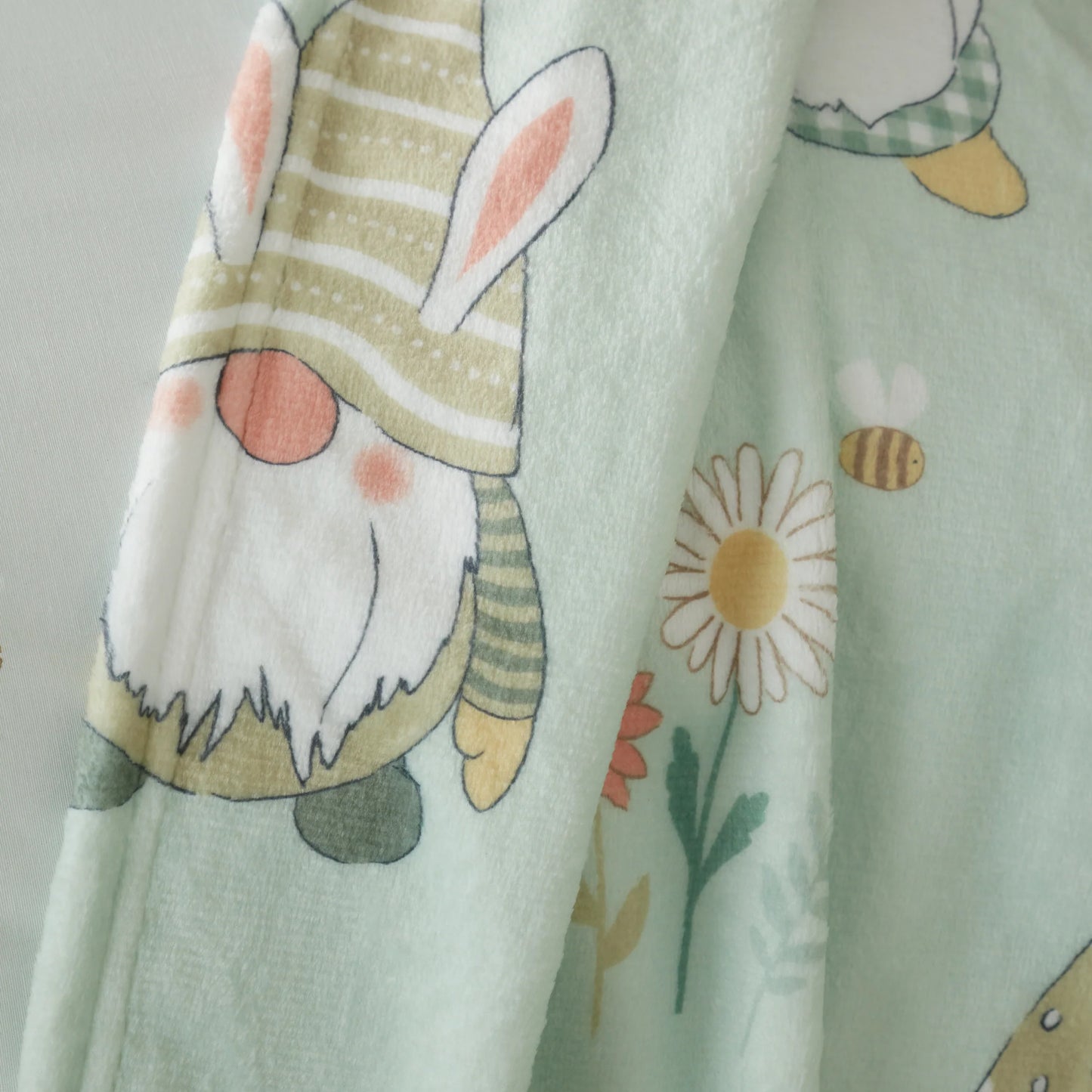 Spring Gonks Cosy Fleece Oversized Blanket Throw in Mint Green by Catherine Lansfield