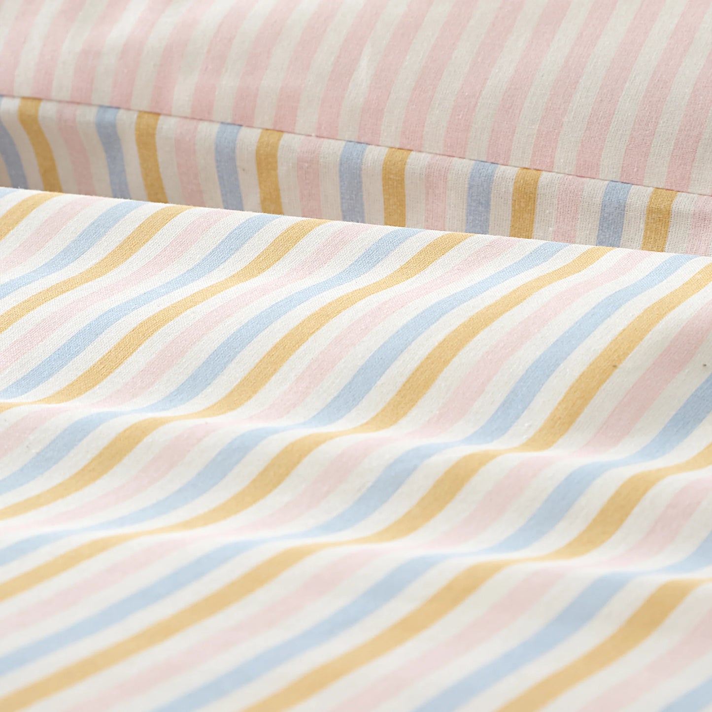 Brighton Stripe Bow Trim Single Duvet Cover Set by Catherine Lansfield