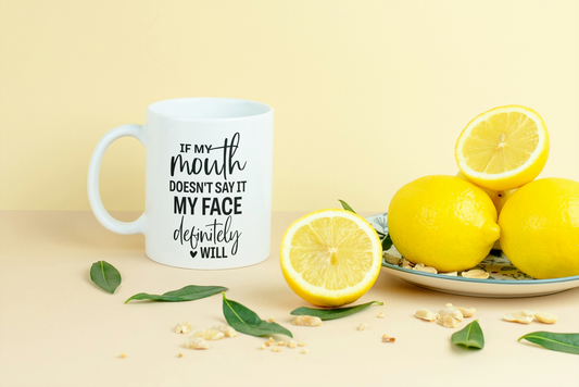 If My Mouth .... Humour Mug or Travel Mug - Black and White Version