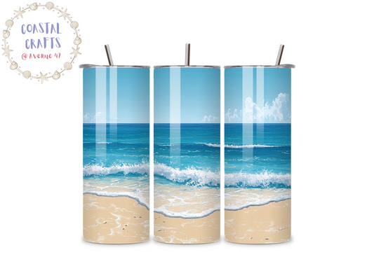 20oz Stainless Steel Skinny Tumbler  - Beach Waves