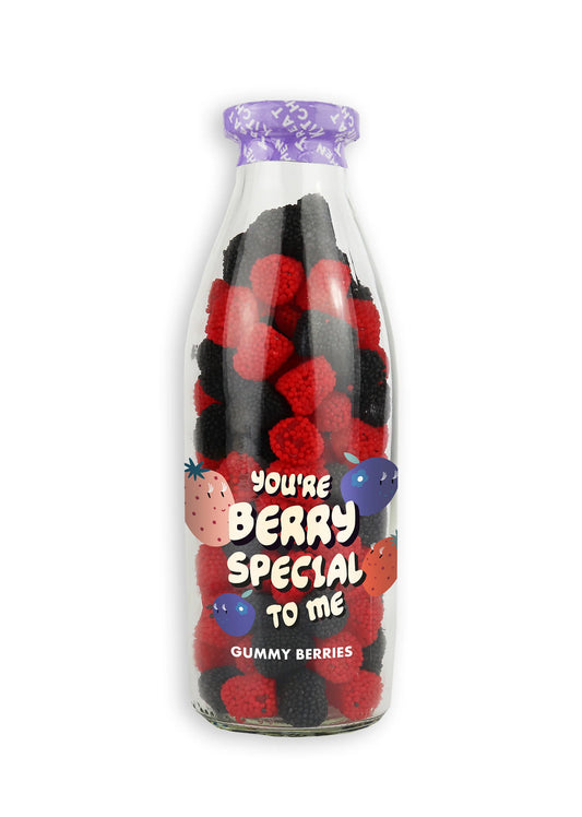 'You're Berry Special To Me" Gummy Berries In A Glass Bottle 420g