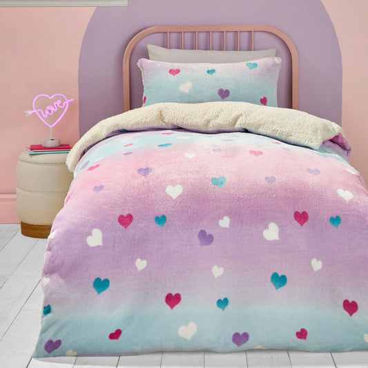 Cosy Ombre Heart Duvet Cover Set