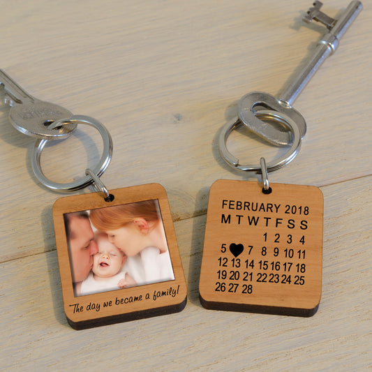 The Day We Became a Family! Photo Upload Key Ring