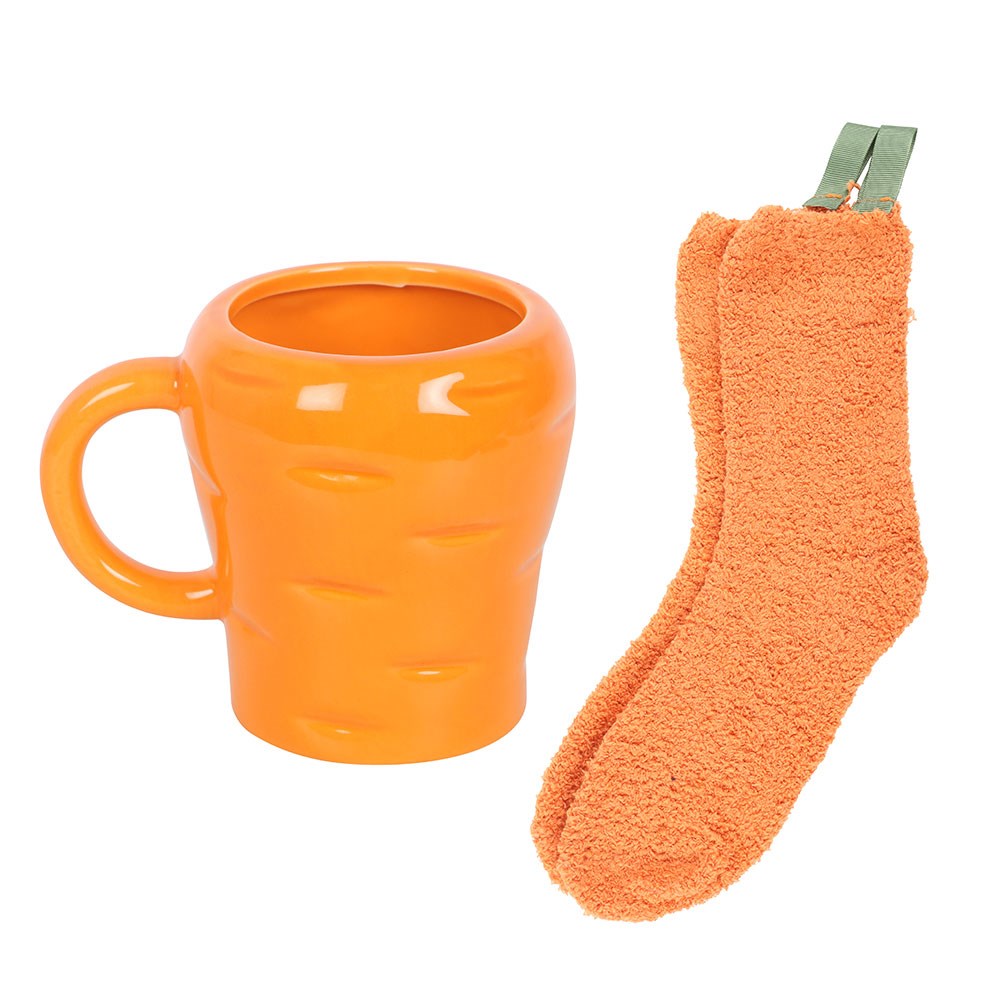 Carrot Shaped Mugs & Socks Set