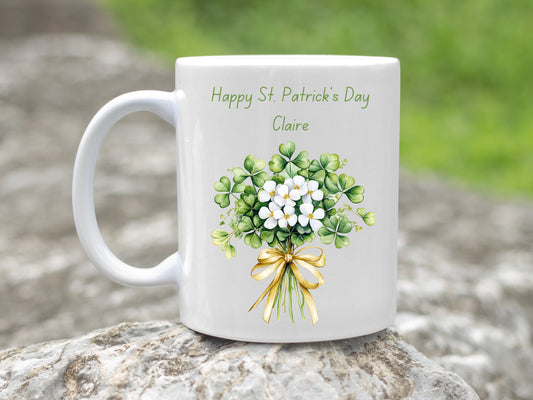 Personalised St. Patrick's Day Mug - Greenery Bouquet