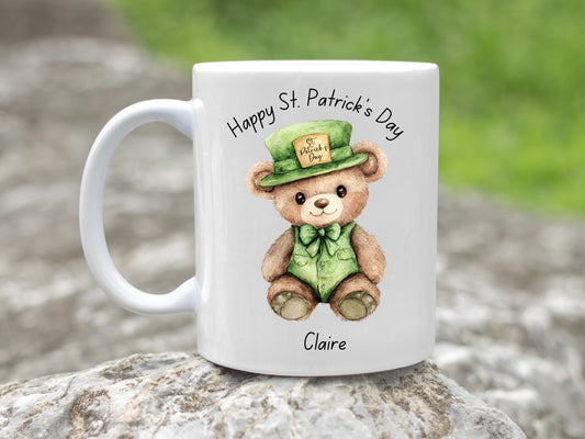 Personalised St. Patrick's Day Bear Design Mug