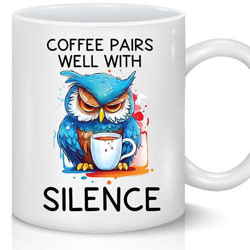 Coffee And Silence Mug or Travel Mug