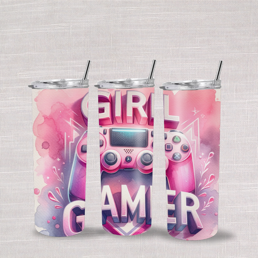 Girl Gamer 20oz Stainless Steel Skinny Tumbler