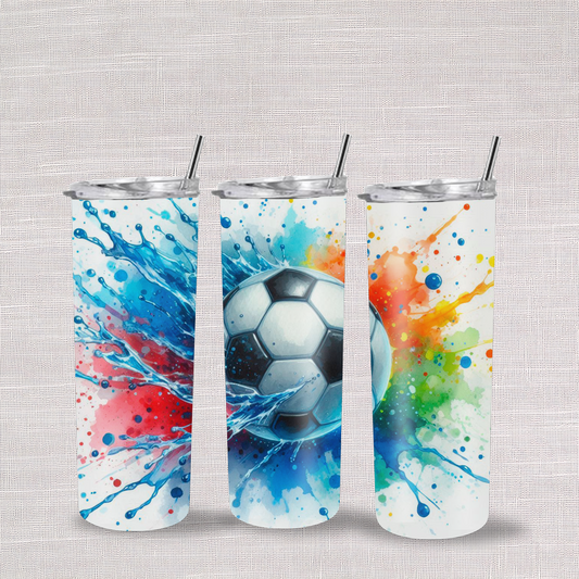 Football Colour Splash 20oz Stainless Steel Skinny Tumbler