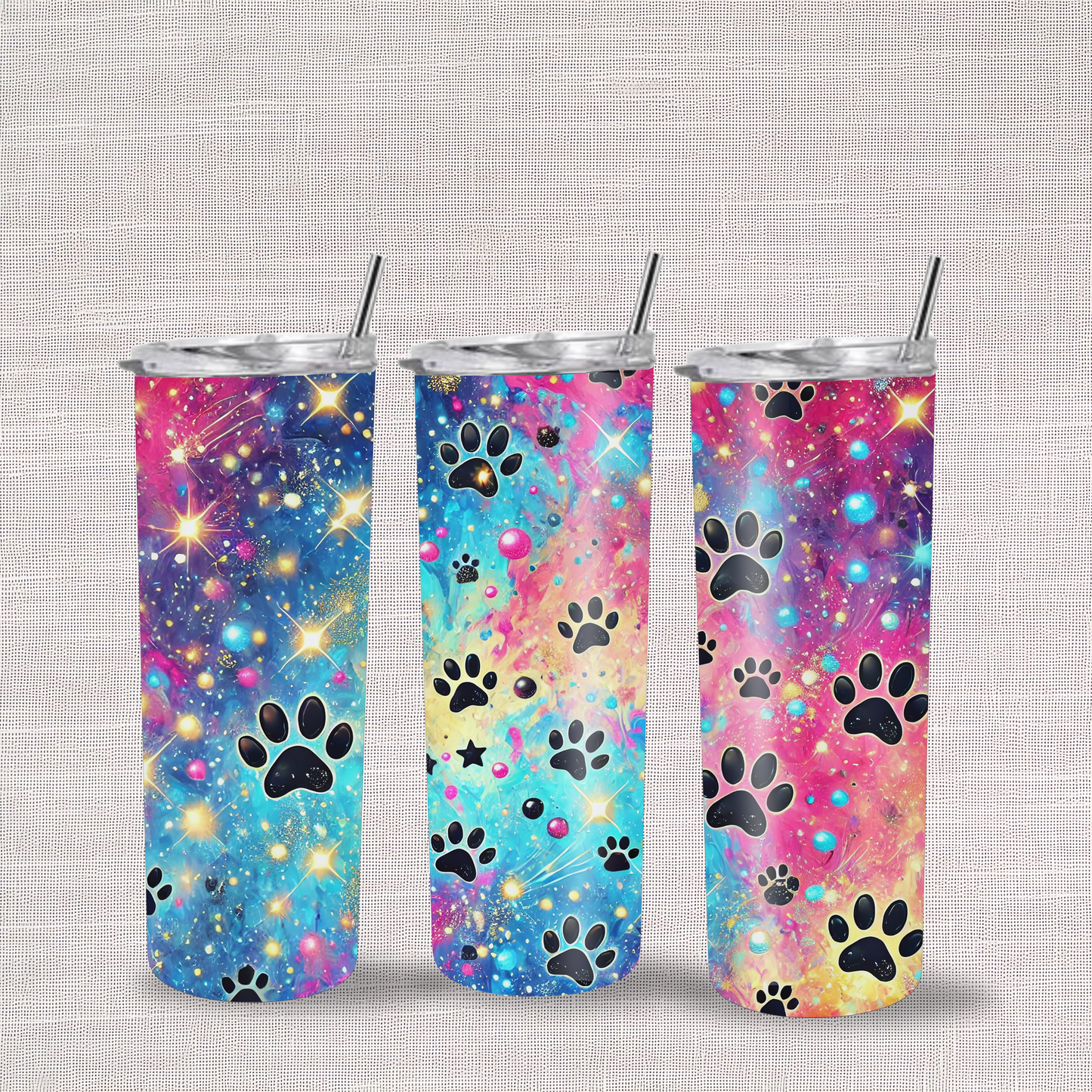 Paw Prints 20oz Stainless Steel Skinny Tumblers