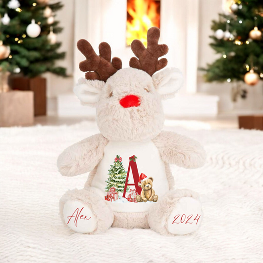 Personalised Christmas Reindeer Teddy