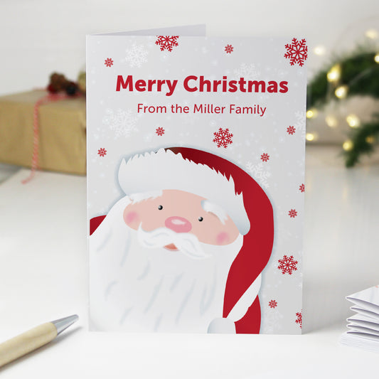 Personalised Pack of 10 Christmas Cards - Santa