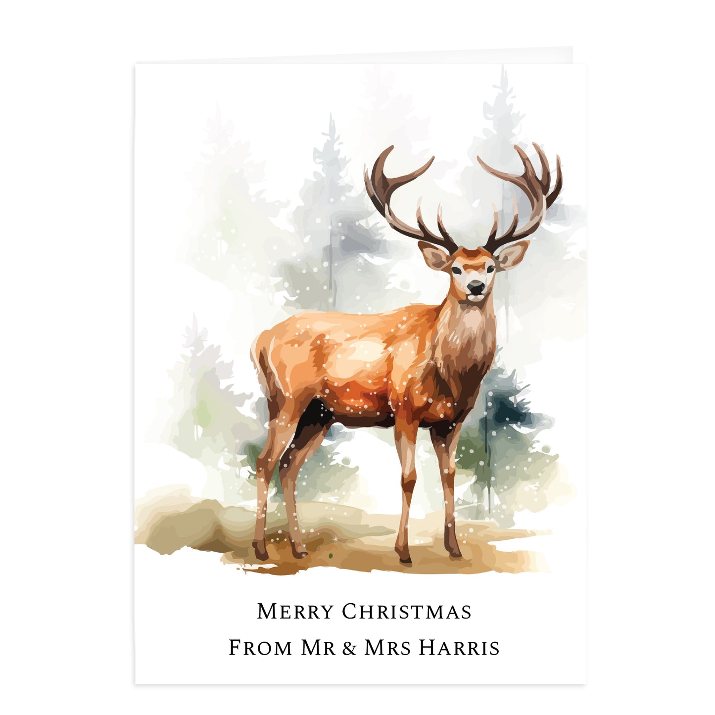 Personalised Pack of 10 Christmas Cards - Stag