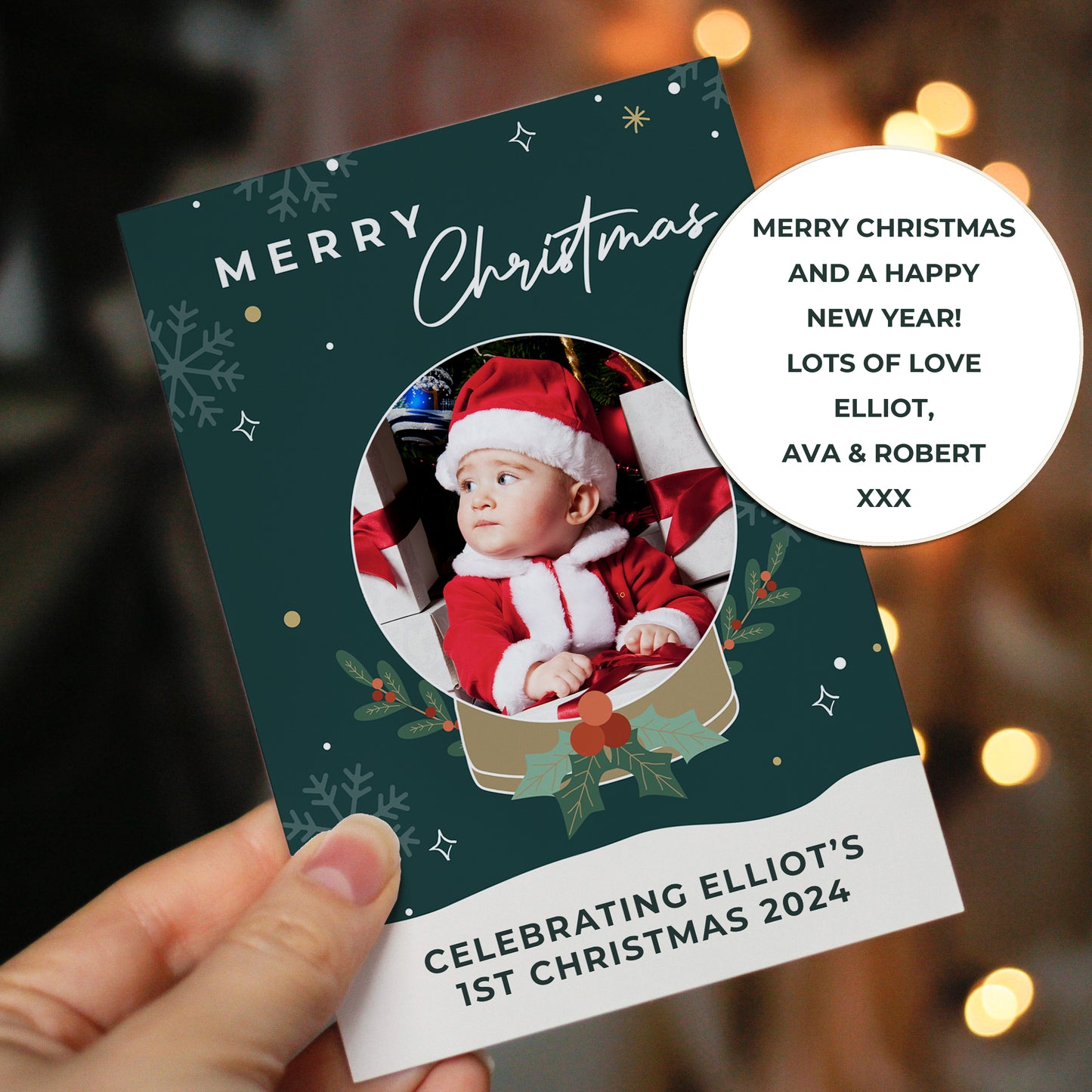 Personalised Pack of 10 Christmas Cards - Photo Upload