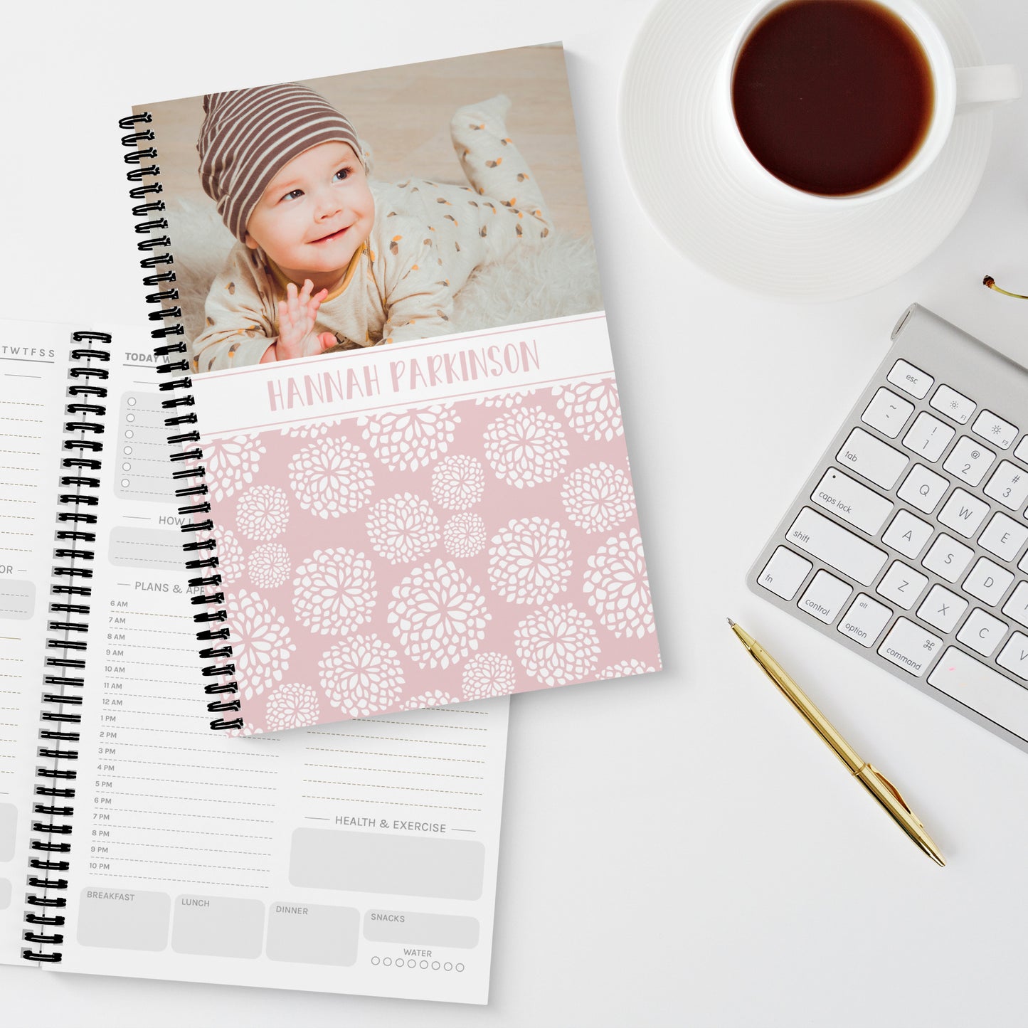 Soft Spring Light Pink Photo Upload Daily Planner