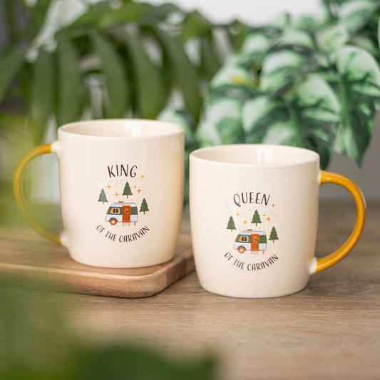 Camping King & Queen Couples Mug Set