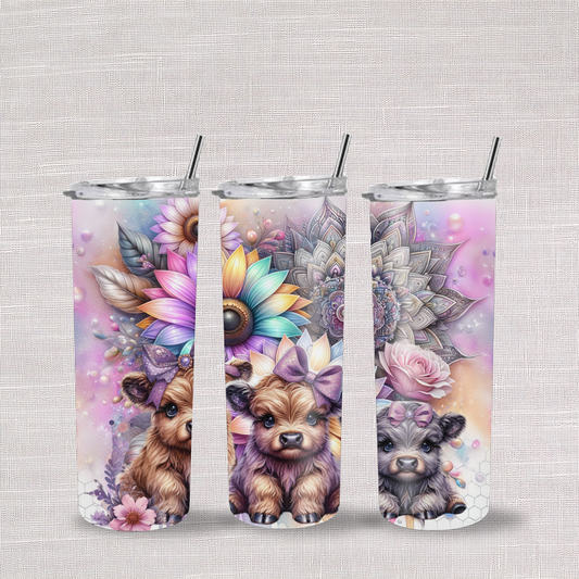 Baby Highland Cows - 20oz Stainless Steel Skinny Tumblers