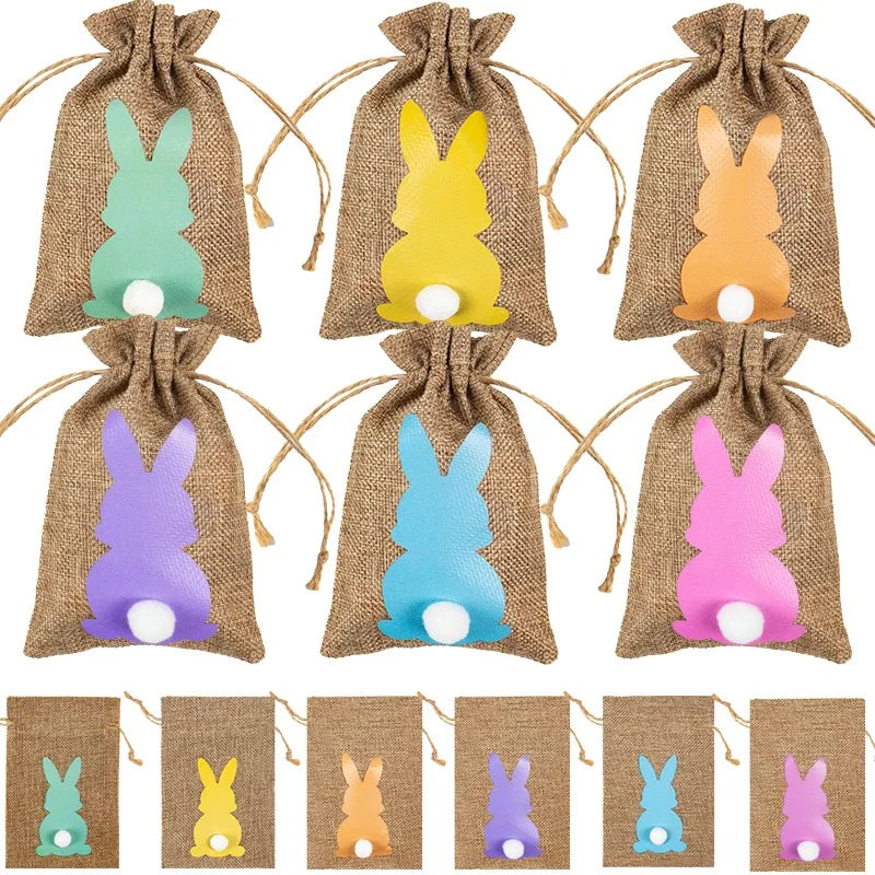 Personalised Easter Bunny Jute Bag & Chocolate