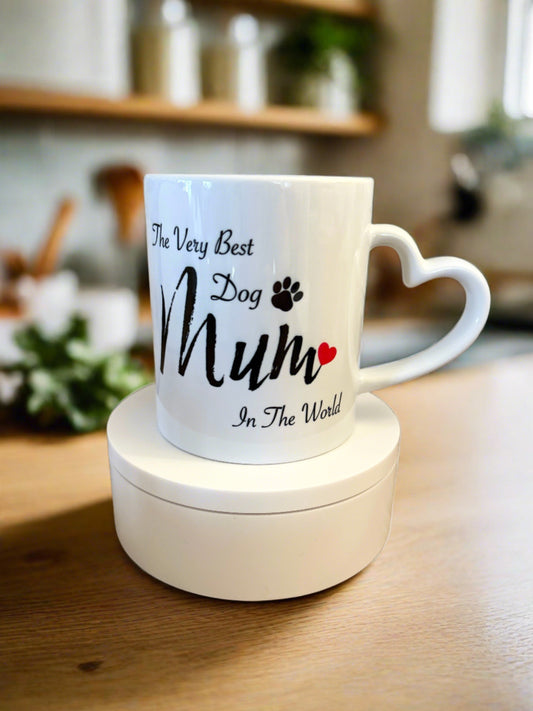 The Very Best Dog Mum Mug - Heart Handle