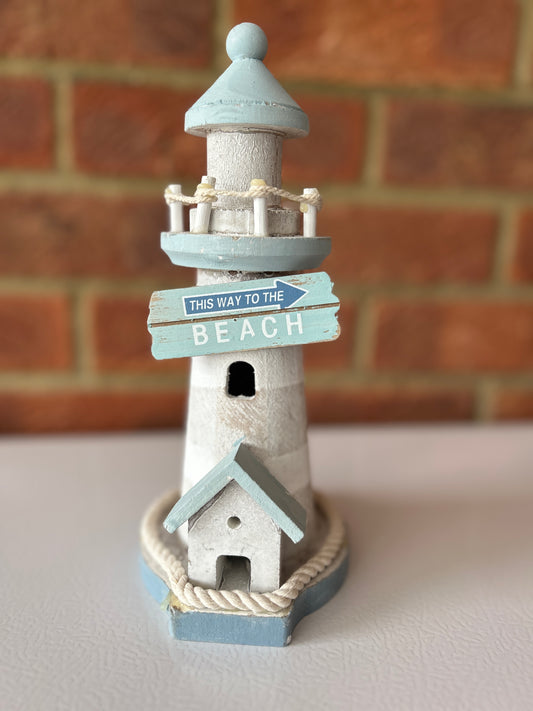 22cm Wooden Lighthouse Ornament