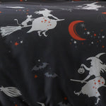 Glow In The Dark Duvet Cover Set Flying Witches in Charcoal