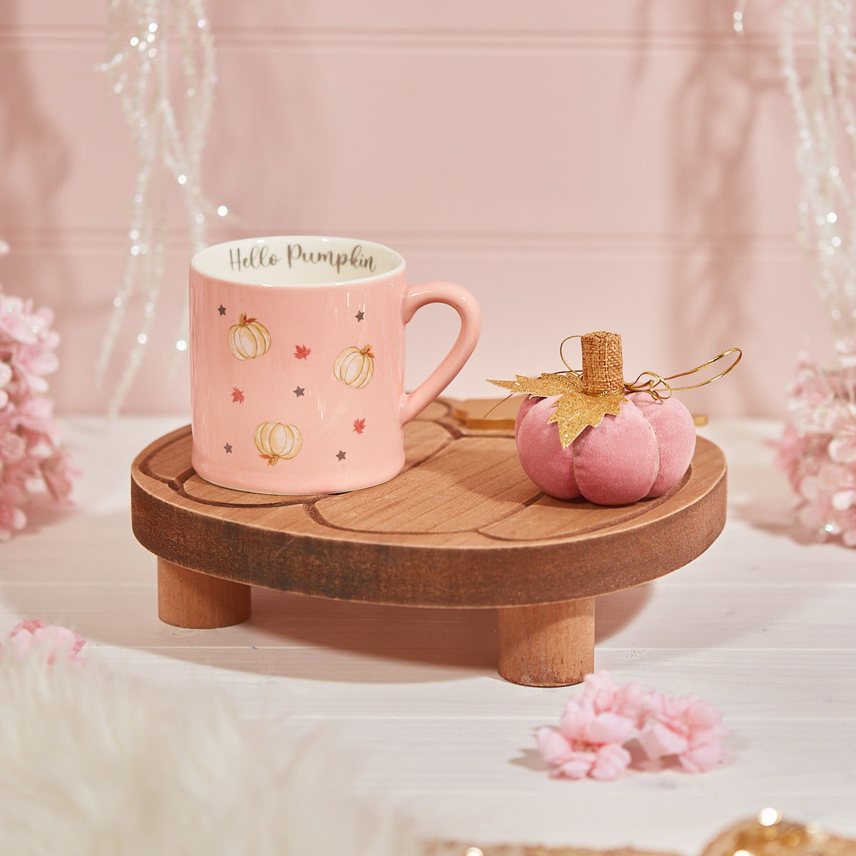 Pink Hello Pumpkin Mug