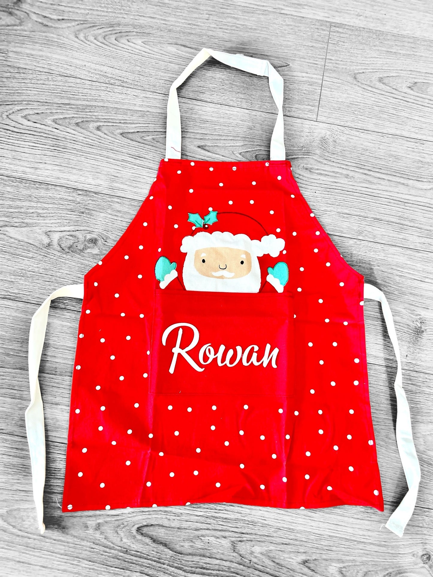 Children's Personalised Christmas Aprons With Matching Hat