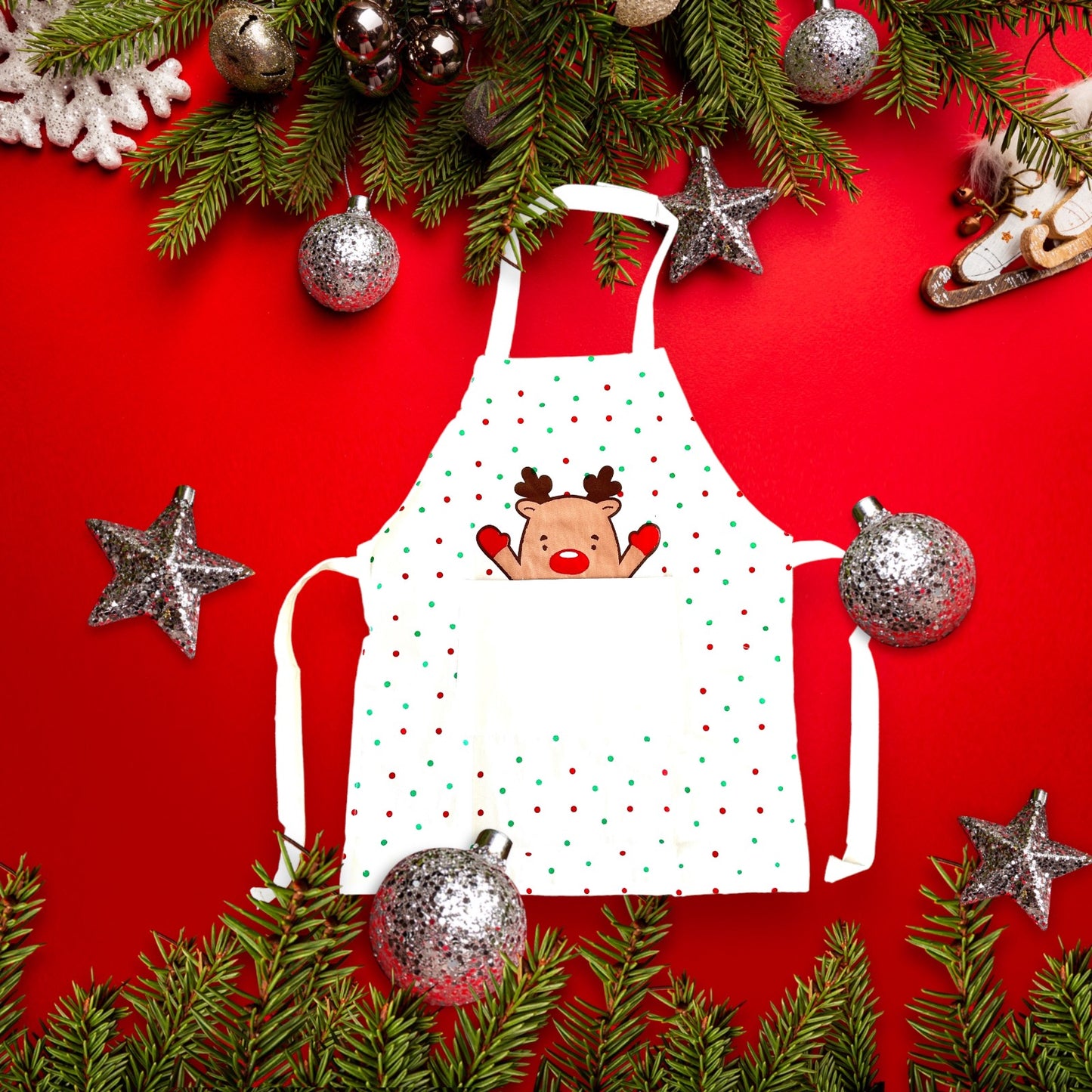 Children's Personalised Christmas Aprons With Matching Hat