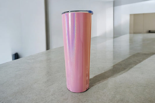 Glittery Pink 20oz Stainless Steel Skinny Tumblers - 2 Pink Options