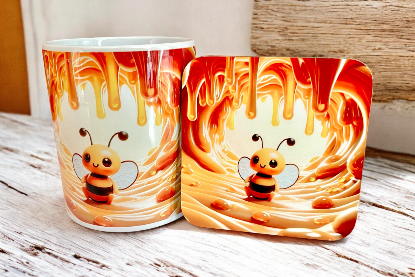 Honey Bee Mug & Coaster Set