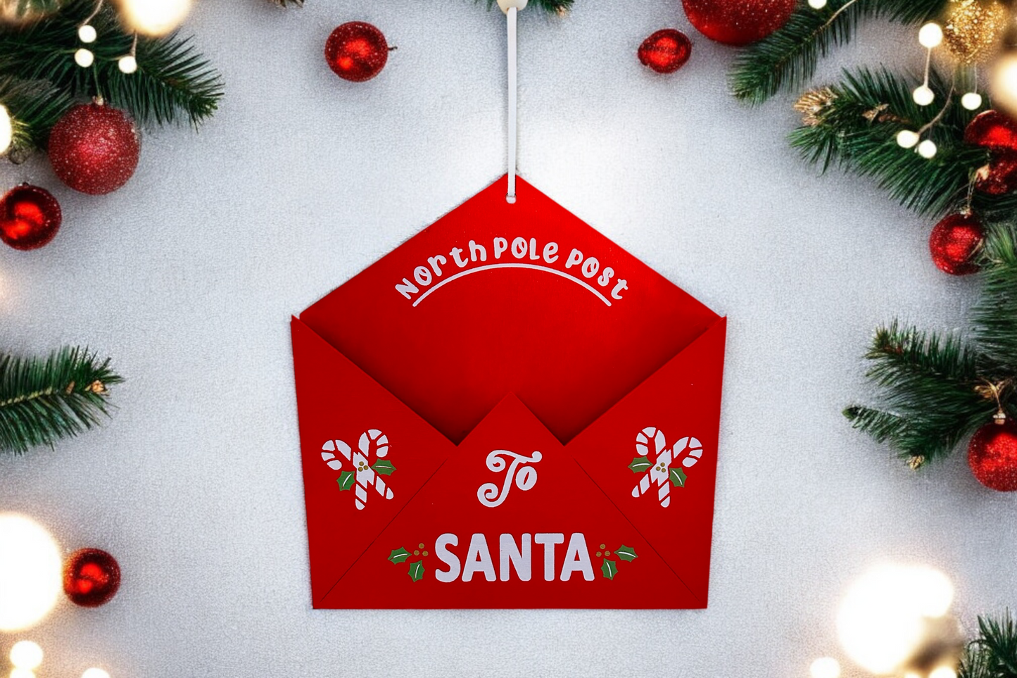 Wooden Hanging Letter to Santa Envelope