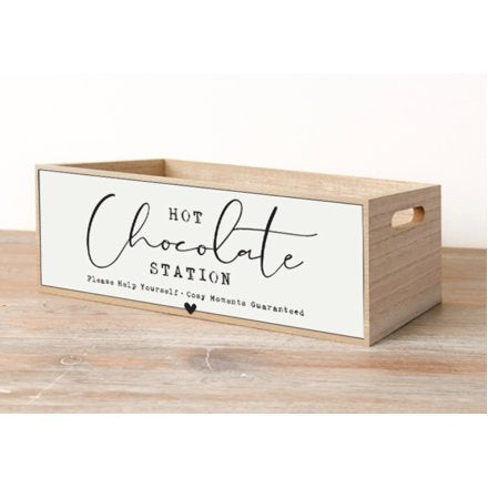 24CM Wooden Hot Chocolate Station Crate 24CM