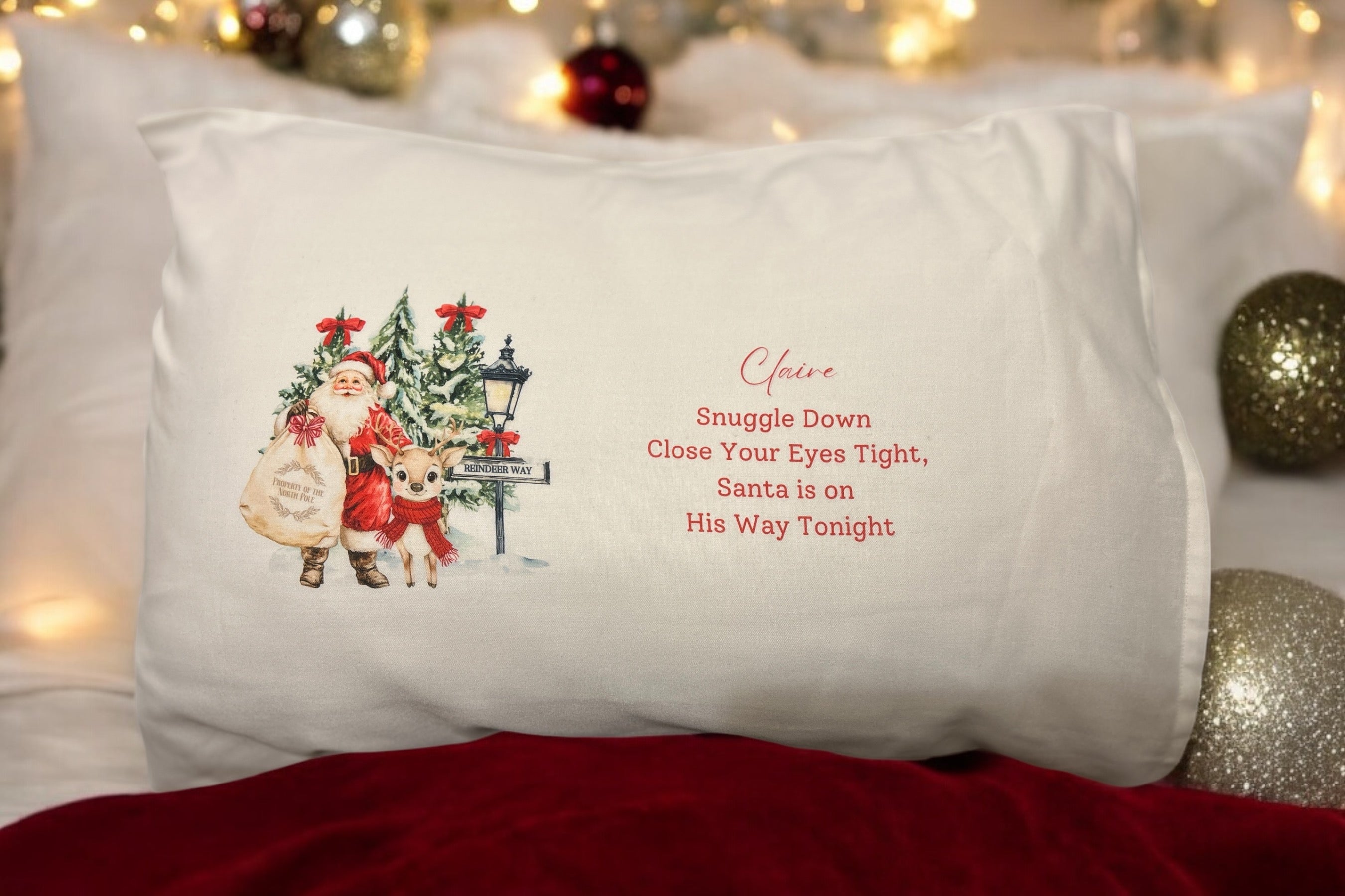 Personalised christmas eve pillowcase best sale