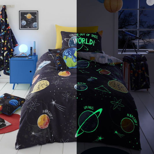 Duvet Cover Set Outer Space in Black