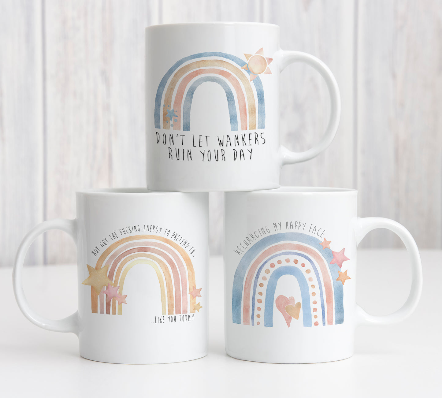 Rainbow Humour Mugs - Choice of 3 Designs - Mug or Travel Mugs