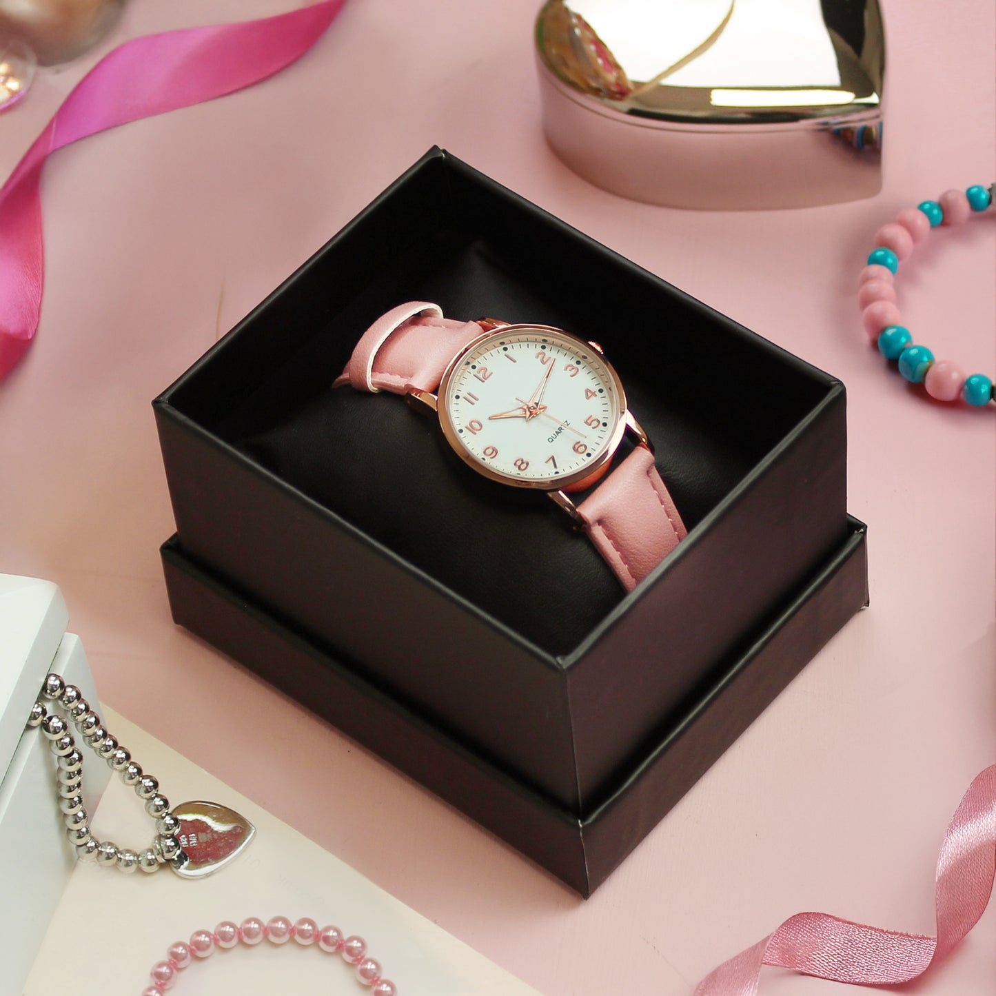 Personalised Girls Pink Watch